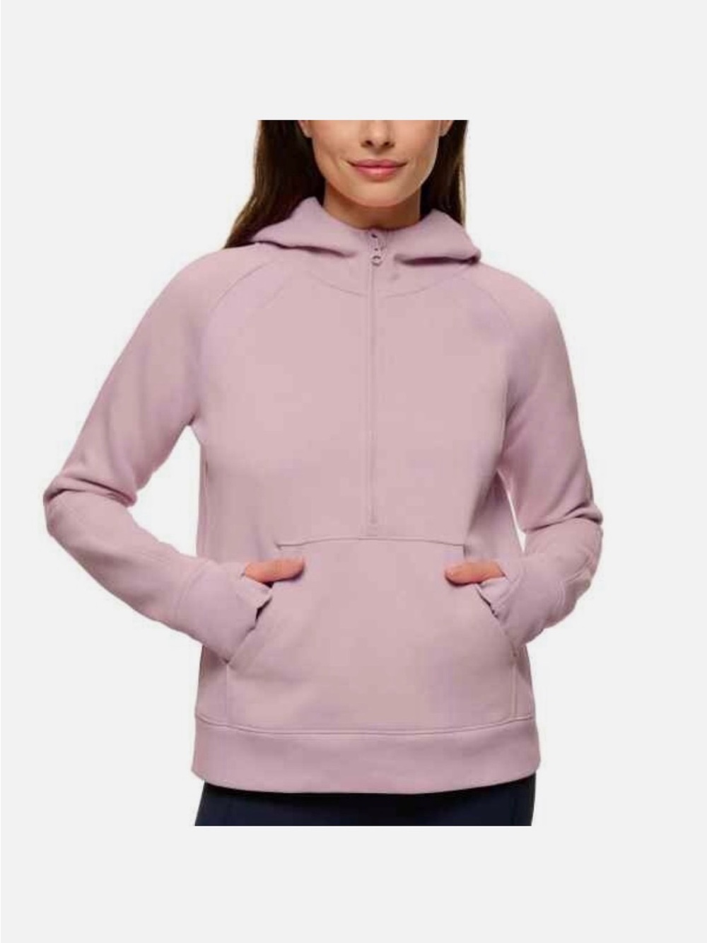 Lole Women's Half-Zip Hoodie Sweater / Thumbholes & Kangaroo Pocket